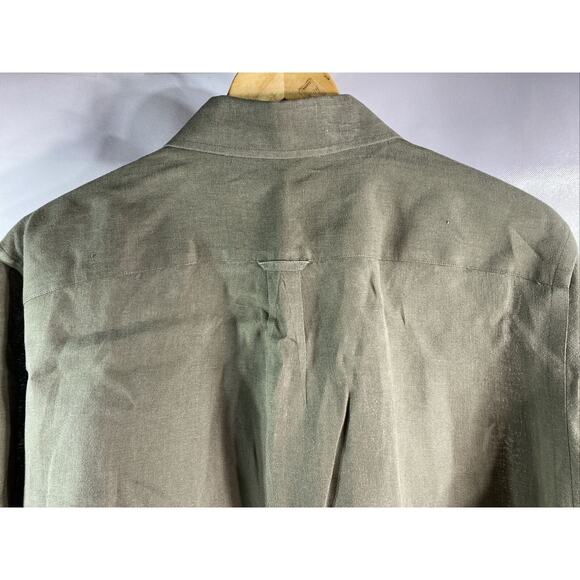 Jaeger Olive Oxford Collar Regular Fit Button Casual Dress Shirt Men's Large 46" - Picture 7 of 7